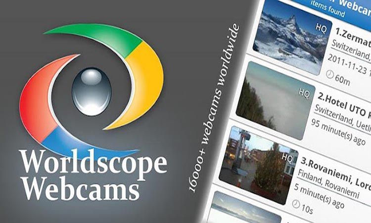 Worldscope Webcams - приложение для видеонаблюдения. Видеомануал. Скачать